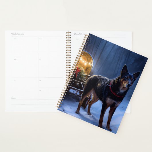 Australische Kelpie Snowy Sleigh Kerst Decor Planner (Display)