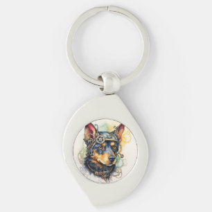 Australische Kelpie Steampunk Hond Sleutelhanger