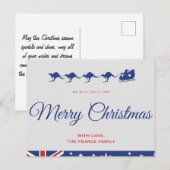 Australische kerst briefkaarten Vlag Kangoeroe Vro (Voorkant / Achterkant)