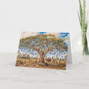 Australische kerst-gomboom ballen kaart