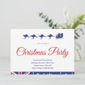 Australische Kerst Party Uitnodiging vlag wit (Staand voorkant)