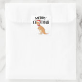 Australische Kerst Schattigee Kangoeroe Vierkante Sticker (Tas)