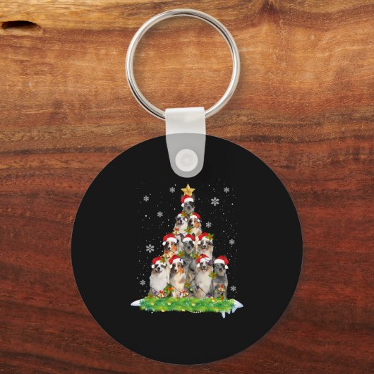 Australische kerstboom in Shepherd Aussie Sleutelhanger (Voorkant)