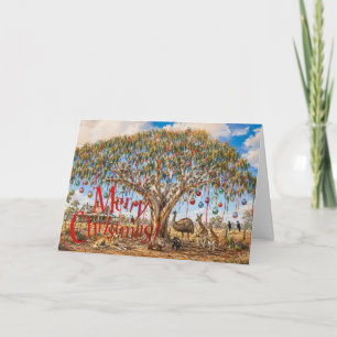 Australische kerstboomhangers met dieren kaart
