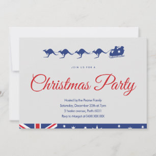 Australische kerstfeest uitnodiging kerst slee