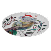 Australische Kerstmis Koala Santa Hoed Rood Groen Snijplank (Hoek)