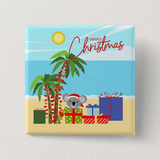 Australische Kerstmis Vierkante Button 5,1 Cm (Voorkant)