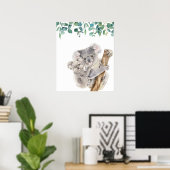 Australische Koala Moeder en Baby Nursery Poster (Thuiskantoor)