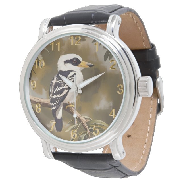 Australische Kookaburra schilderij, Horloge (Gekanteld)