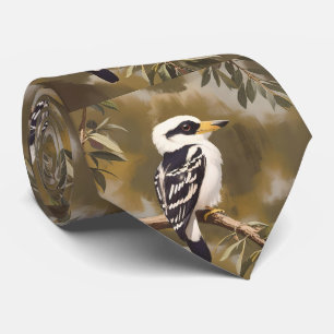 Australische Kookaburra schilderij, Stropdas