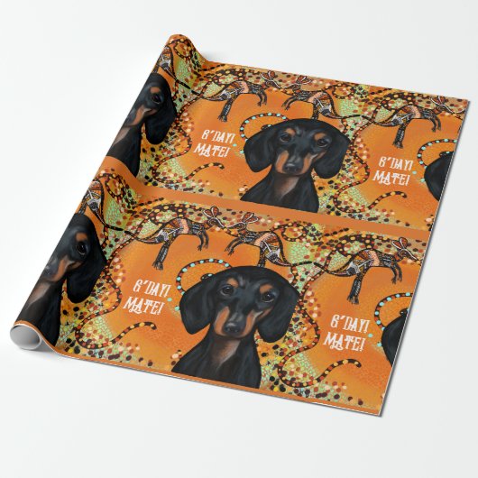 AUSTRALISCHE KUNST CADEAUPAPIER (Uitgerold)