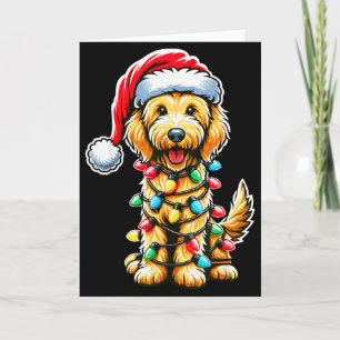 Australische Labradoodle Kerstboom Xmas Kerstman L Kaart