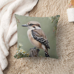Australische lachvogel de Kookaburra olieverf, Kussen