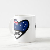 Australische landencode Vlag hart AUS Koffiemok (Voorkant links)