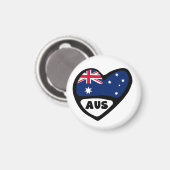 Australische landencode Vlag hart AUS Magneet (Voorkant / Achterkant)