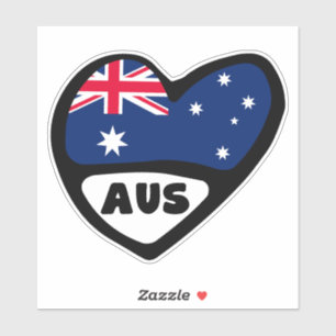 Australische landencode Vlag hart AUS Sticker