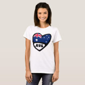 Australische landencode Vlag hart AUS T-shirt (Voorkant volledig)