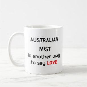 australische mist houdt van koffie mok