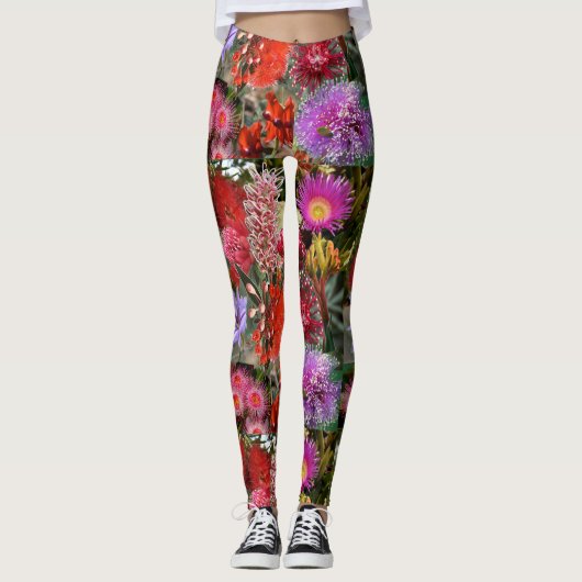 Australische Native Wild Flowers Leggings (Voorkant)