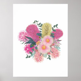 Australische Outback Pink en Yellow Blooms Poster