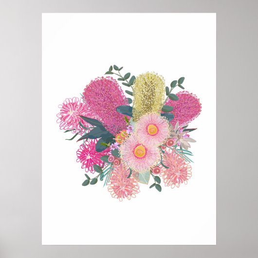 Australische Outback Pink en Yellow Blooms Poster (Voorkant)