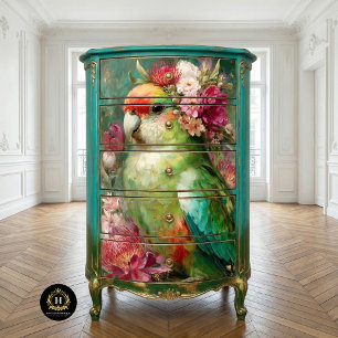 Australische Papegaai Inheemse Bloemenkroon Decoup Tissuepapier