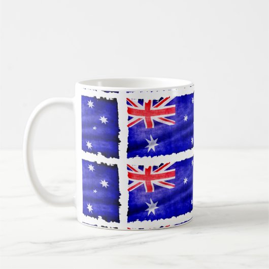 Australische patriottische vlag voor de Australisc Koffiemok (Links)