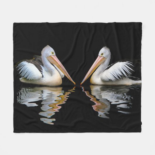 Australische Pelicans 1 Fleece Deken (Voorkant (Horizontaal))