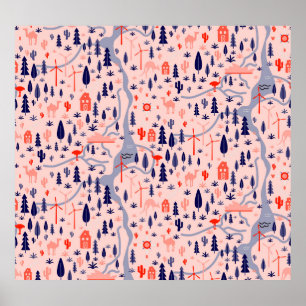 Australische pictogrammen, naadloos decoratief pat poster