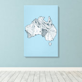 Australische platenkunst canvas afdruk (Insitu (Houten vloer))