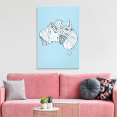 Australische platenkunst canvas afdruk (Insitu (Woonkamer))