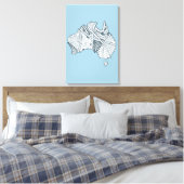 Australische platenkunst canvas afdruk (Insitu (Slaapkamer))