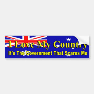 Australische politiek houdt van mijn land en gaat  bumpersticker