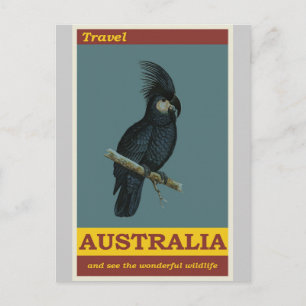 Australische Poster voor katoenvintagereizen Briefkaart