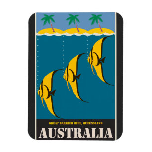 Australische Poster voor reizen met grote barrièr Magneet
