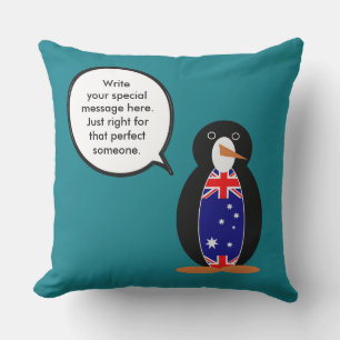 Australische pratende mevrouw Pinguïn gepersonalis Buitenkussen