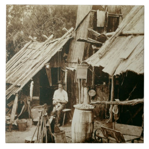 Australische prospector, c.1880s (sepia foto) tegeltje