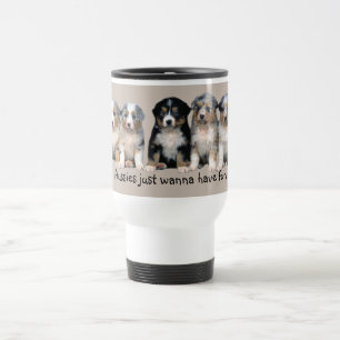 Australische Puppies in Shepherd Travel Mug Reisbeker