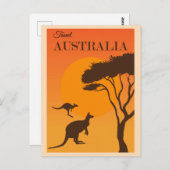 Australische  reisposter Kangaroo Briefkaart (Voorkant / Achterkant)