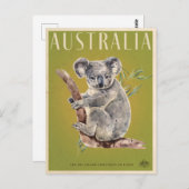  Australische reisposter Koala Briefkaart (Voorkant / Achterkant)