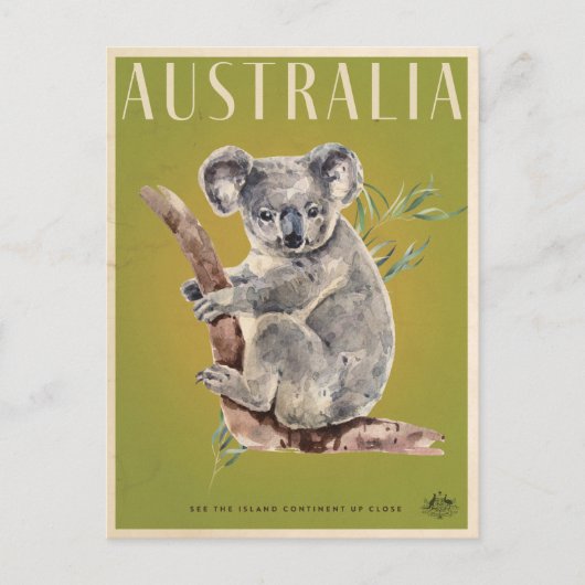  Australische reisposter Koala Briefkaart (Voorkant)