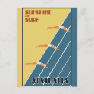 Australische  Retro Beach Travel poster Briefkaart