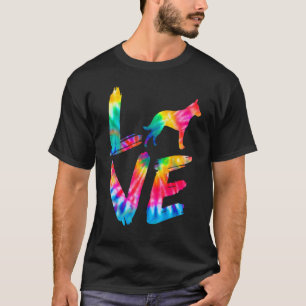 Australische Runderen Tie Dye Liefde Hond Moeder V T-shirt