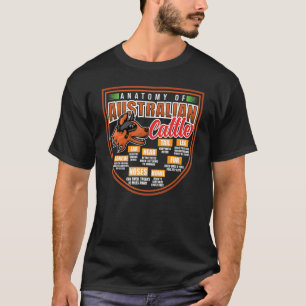 Australische Rundvee Anatomie Blue Heeler Fokkers T-shirt
