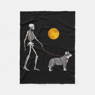 Australische Rundvee Skelet Hond Wandelen Hallowee Fleece Deken