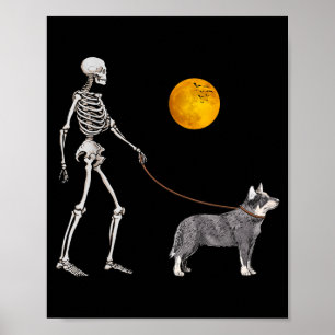 Australische Rundvee Skelet Hond Wandelen Hallowee Poster