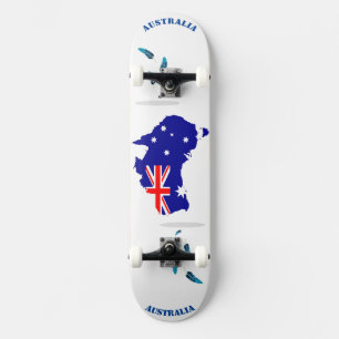 Australische semi-gestileerde vector vlag afbeeldi skateboard