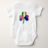 Australische Shamrock Groene Achtergrond Romper (Achterkant)