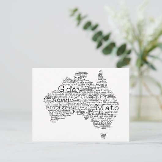 Australische slang-kaart briefkaart (Staand voorkant)