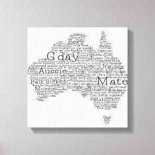 Australische slang-kaart canvas afdruk